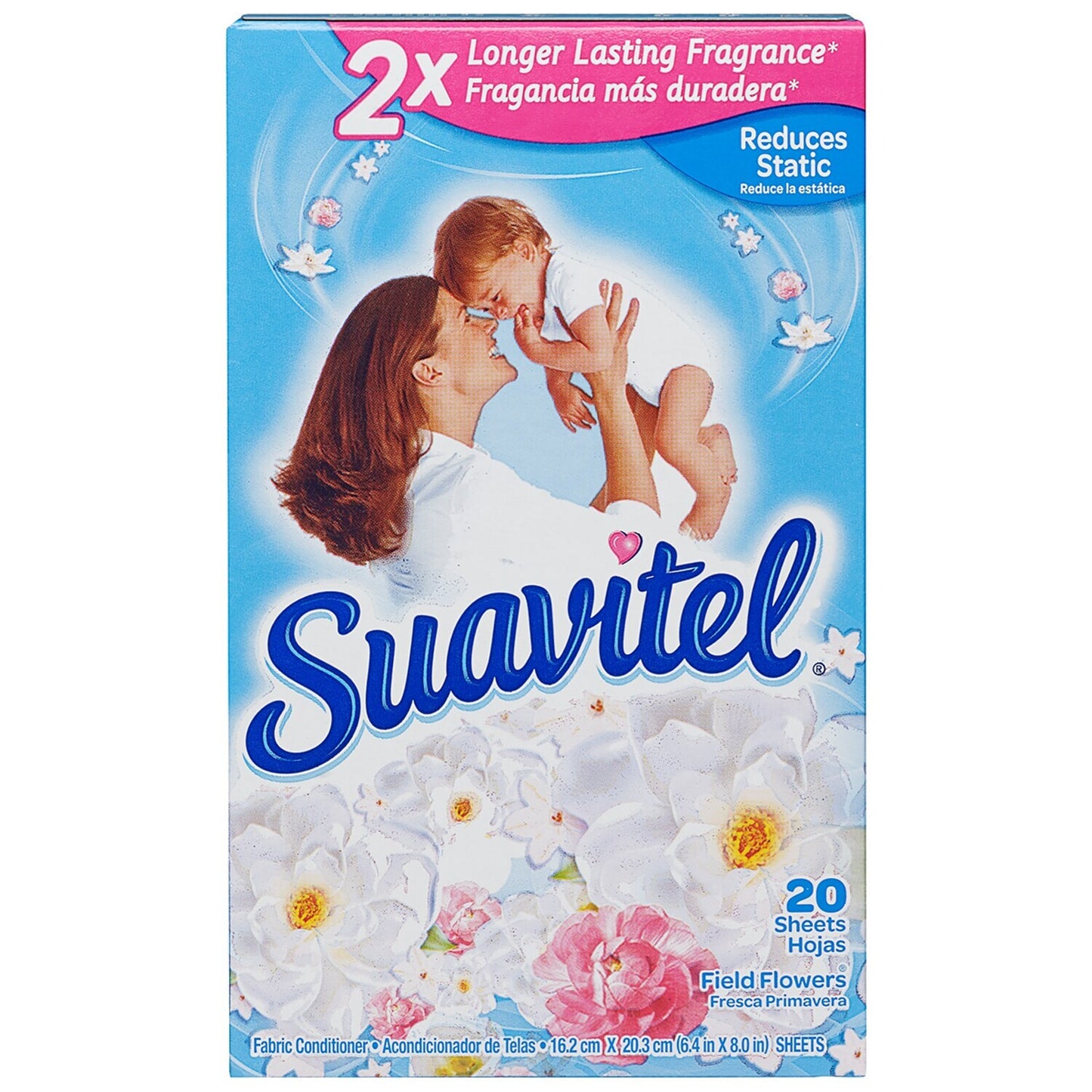 Suavitel Fabric Softener Dryer Sheets in Field Flowers Scent (Pack of 15)
