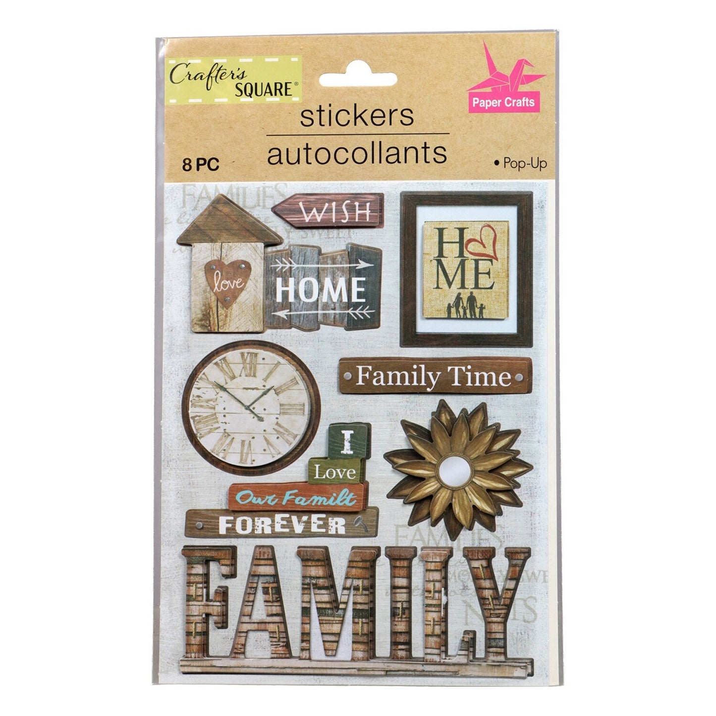 Crafter's Square Assorted Watercolor Pop-Up Stickers (Pack of 36)