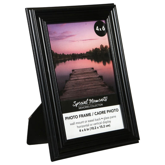 Special Grooved Black Plastic Photo Frames, 4x6" (Pack of 15)