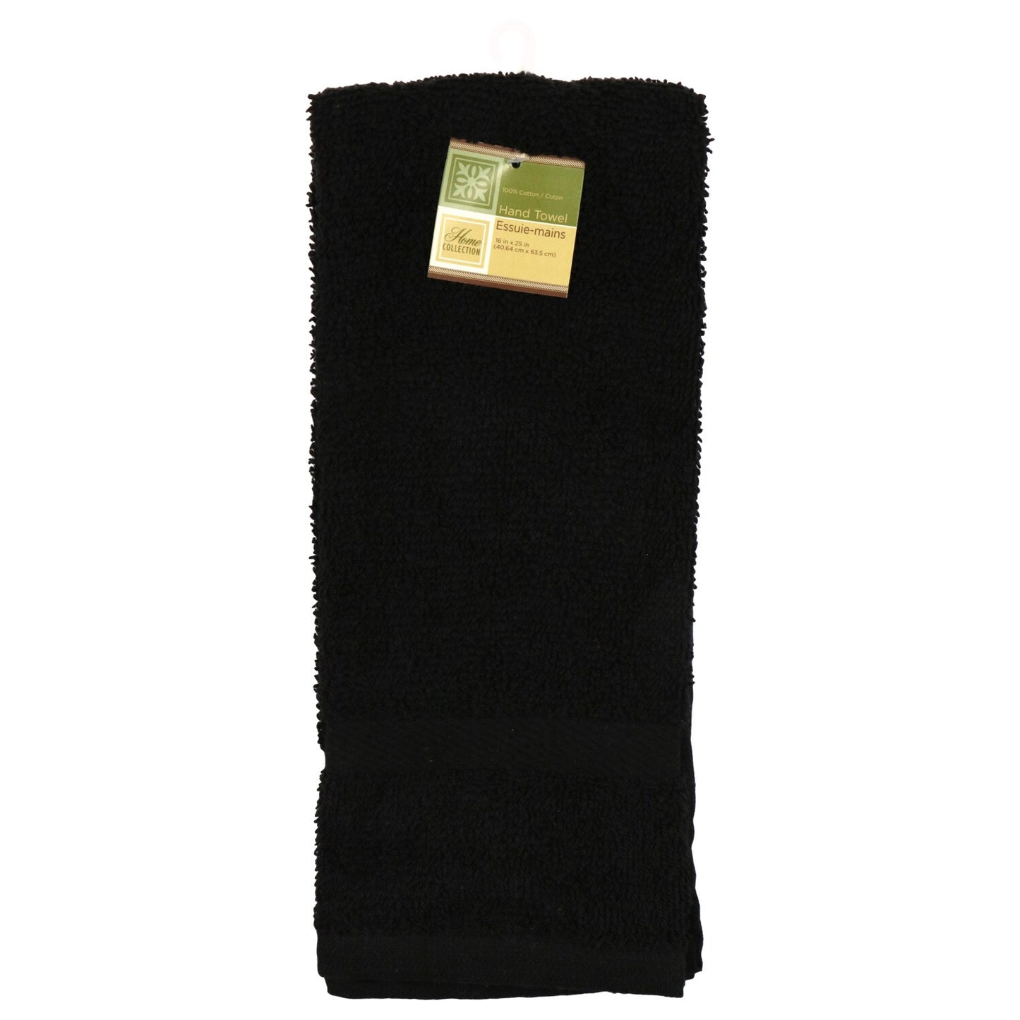 Home Collection Black Cotton Hand Towels, 16x25 in. (Pack of 24)