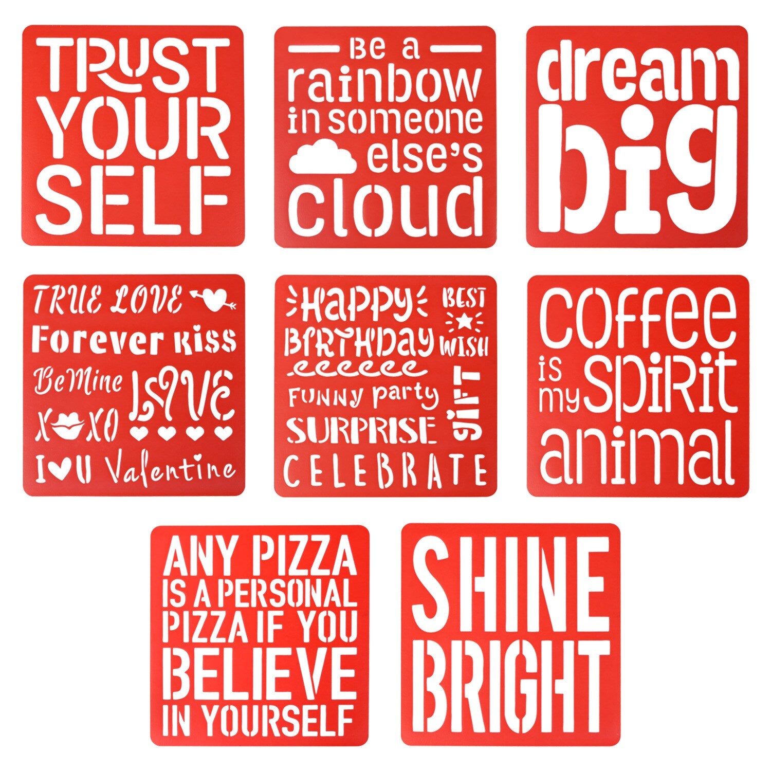 Crafter's Square Flexible Word Stencils, 6.125x6 in. (Pack of 32)