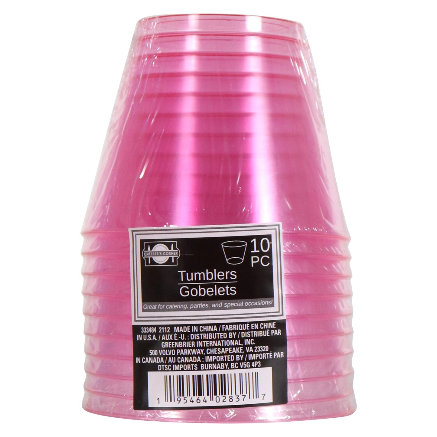 Crafter's Corner Light Pink Tumbler, 10-ct. 9-oz. (Pack of 48)