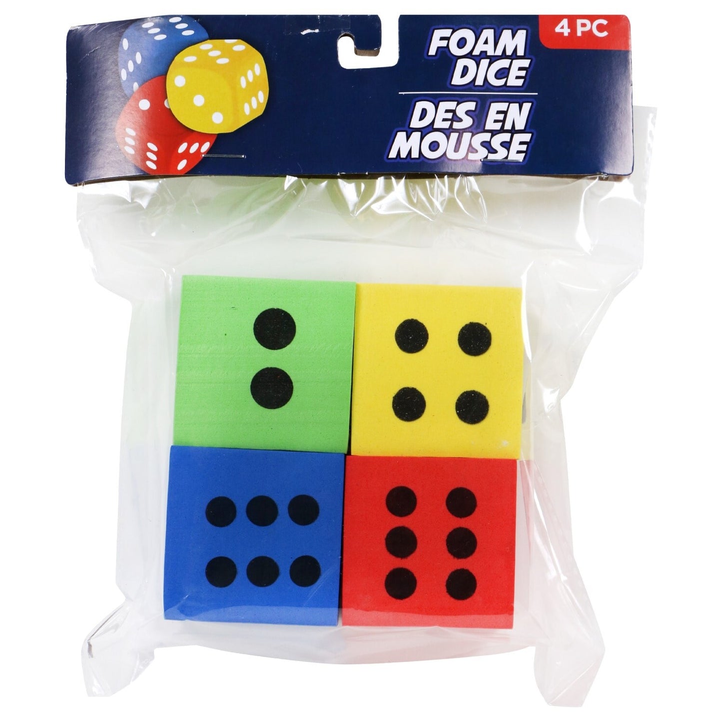 Colored Foam Dice, 1.875x1.875x1.875 in. (Pack of 24)
