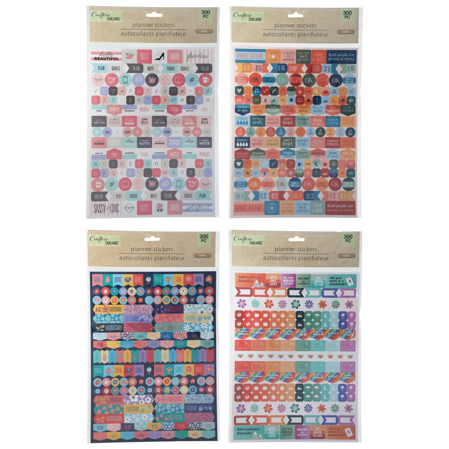 Crafter's Square Colorful Planner Stickers, 300-ct. Packs (Pack of 36)