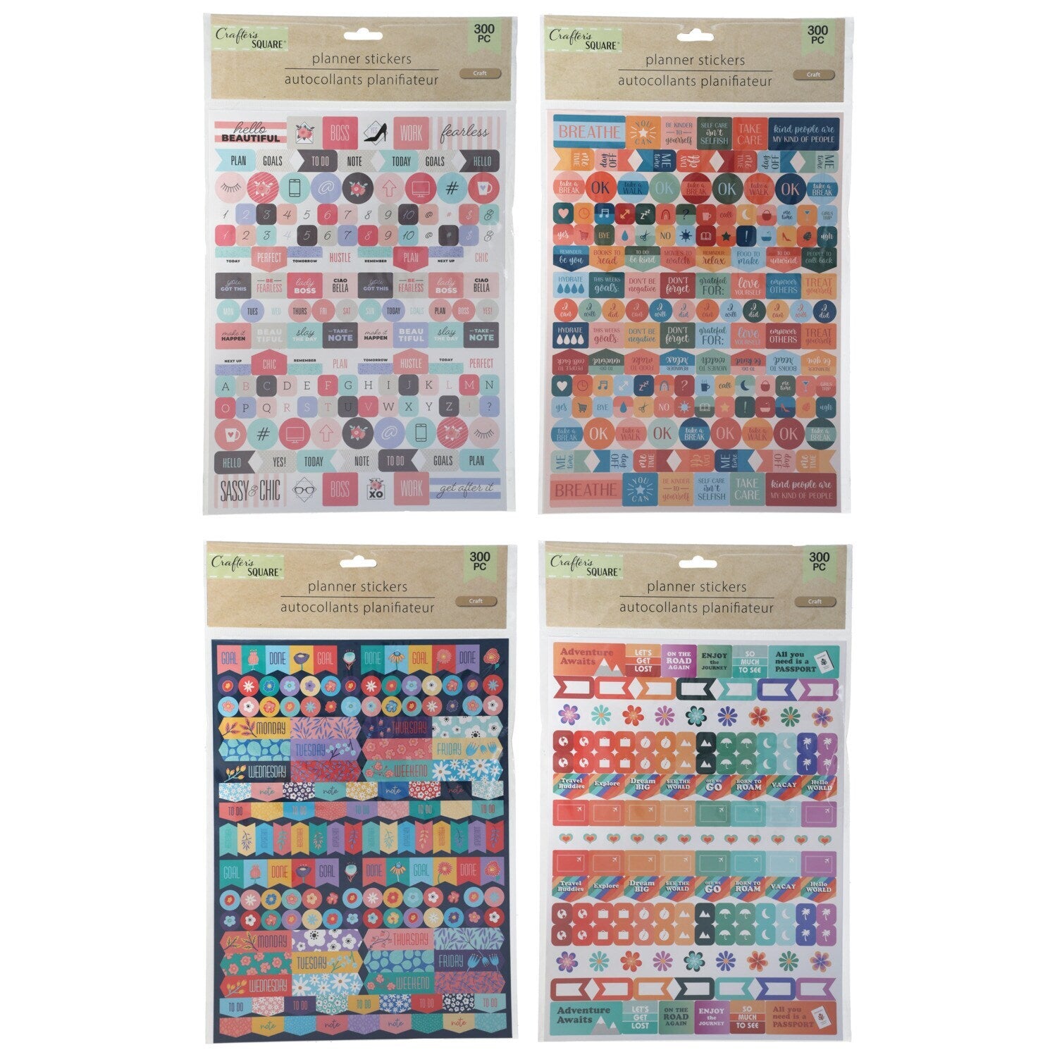 Crafter's Square Colorful Planner Stickers, 300-ct. Packs (Pack of 36)