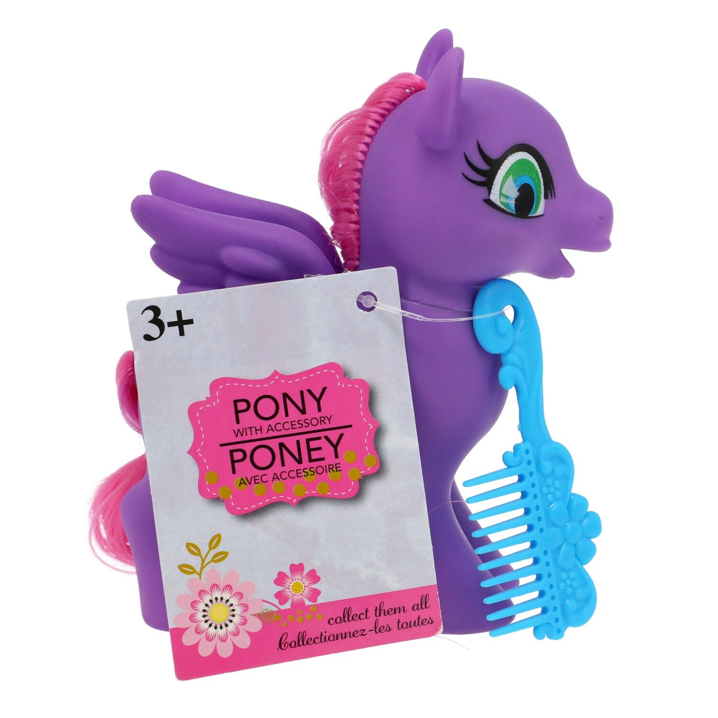 Bright Plastic Winged Ponies with Combs, 4.5x3.75x1.5 in. (Pack of 36)