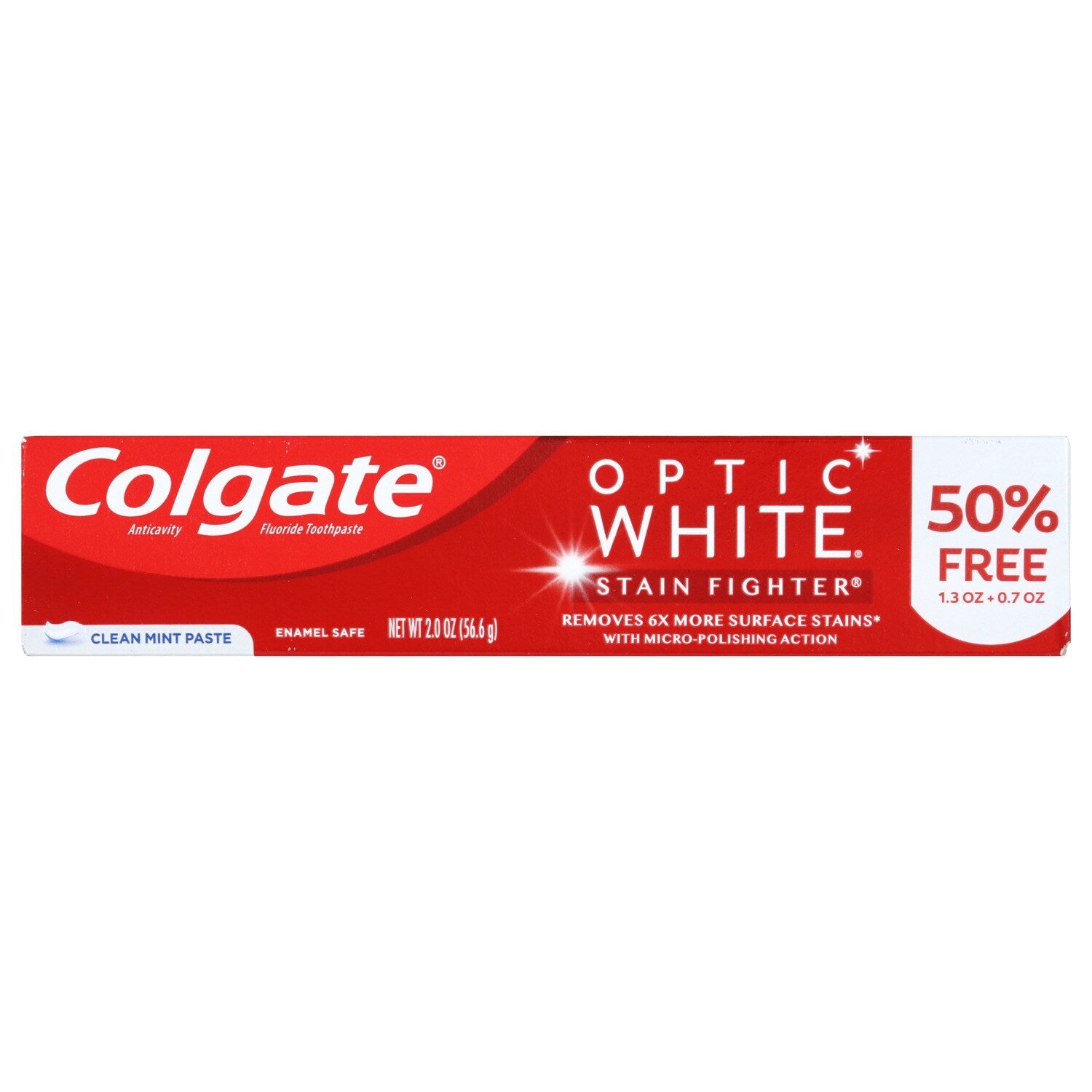 Colgate Optic White Clean Mint Toothpaste, 2-oz. Bonus Tubes (Pack of 24)