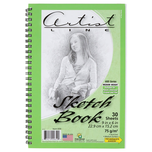 Artist Line Spiral Bound Sketch Books, 30 Pages (Pack of 4)