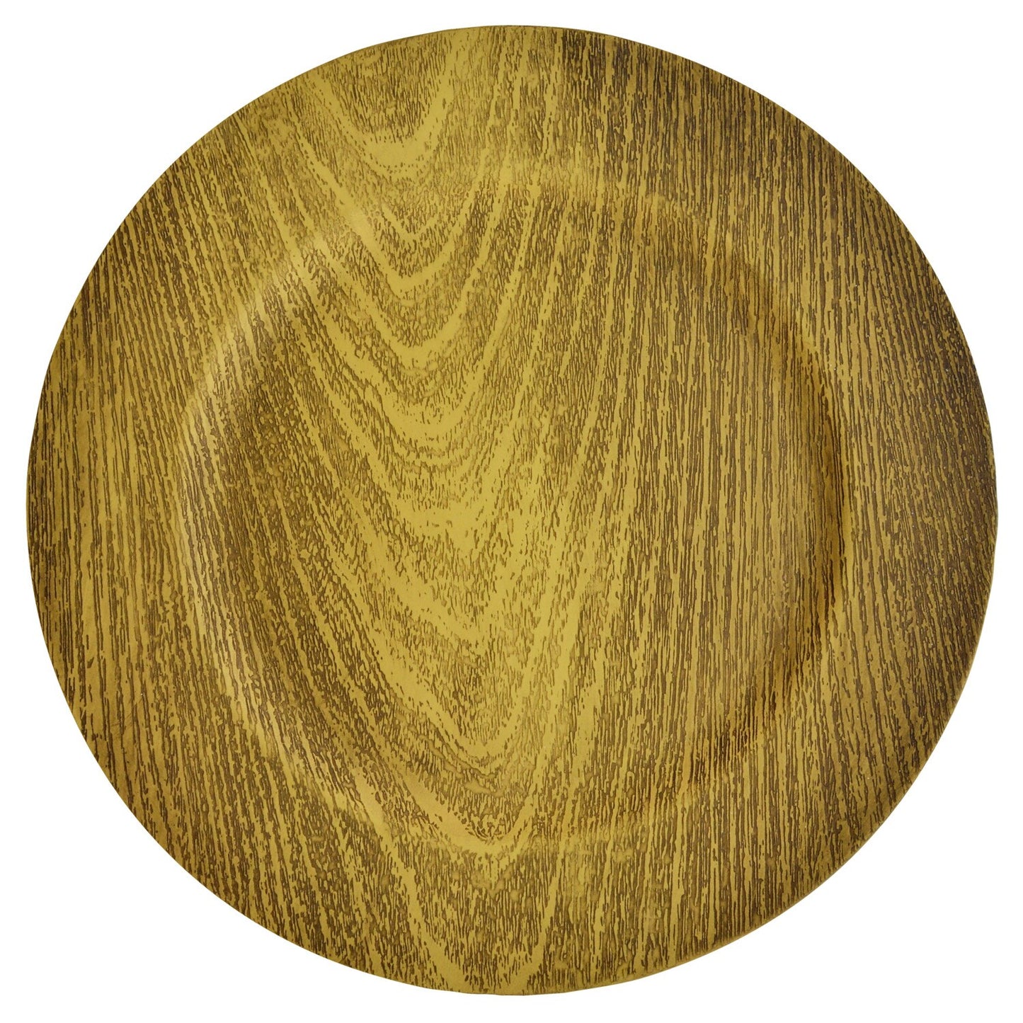 Gold Faux Wood Plastic Charger Plates, 13 in. (Pack of 12)