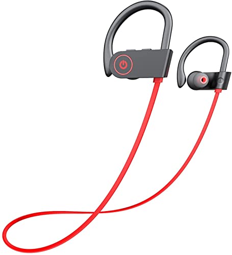 Bluetooth Headphones,Wireless Earbuds IPX7 Waterproof Sports Earphones with Mic HD Stereo Sweatproof in-Ear Earbuds Gym Running Workout 10 Hour Battery Noise Cancelling Headsets