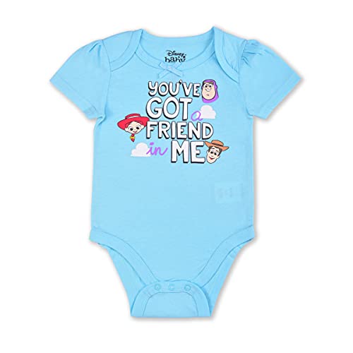 Toy Story 5 Pack Short Sleeve Creeper Bundle for Girls, Babys Bodysuit Romper Set, Size 6M