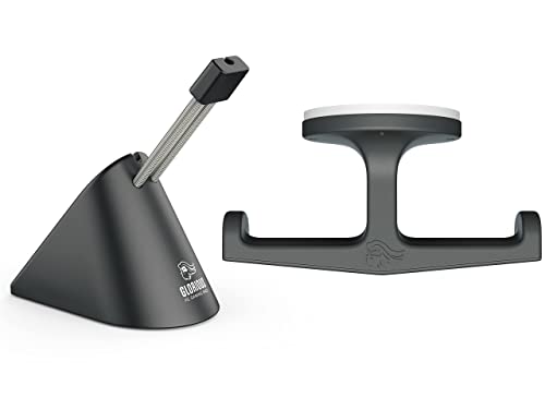 (Bungee + Headphone Stand) Glorious Mouse Bungee (Black) + Glorious Trident - Under Desk Headset / Headphone Stand Mount Holder (VR Headset Compatible) (Bundle)