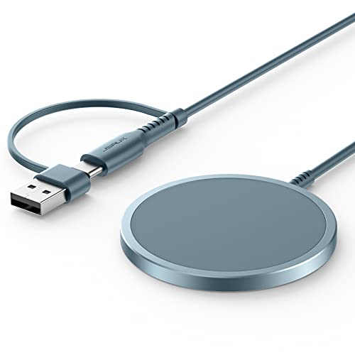 Magnetic Wireless Charger Compatible with MagSafe Charger/iPhone 14/14 Pro/14 Plus/14 Pro Max/iPhone 13/13 Pro/13 Pro Max/13 Mini/iPhone 12, Magnetic Wireless Charging Pad, Mag Charger (Blue)