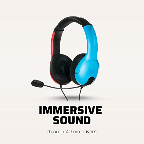 Gaming LVL40 Stereo Headset with Mic for Nintendo Switch - PC, iPad, Mac, Laptop Compatible - Noise Cancelling Microphone, Lightweight, Soft Comfort On Ear Headphones - Mario Red & Blue