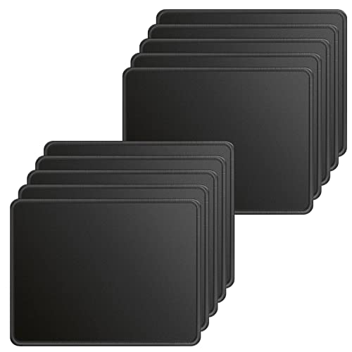 10 Pack Mouse Pad, Large Mouse Pads with Stitched Edges, [30% Larger] Mousepads Bulk Non-Slip Rubber Base, Waterproof Mouse Pad for Computers, Laptop, Gaming, Office & Home, 11 x 8.5 in, Black