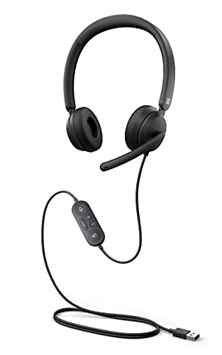 Modern USB Headset - Wired Headset,On-Ear Stereo Headphones with Noise-Cancelling Microphone, USB-A Connectivity, In-Line Controls, PC/Mac/Laptop - for Teams