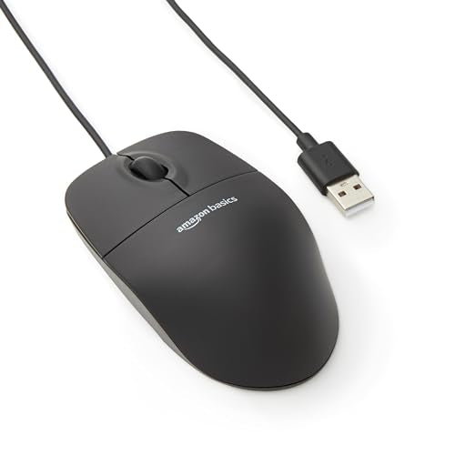 Black 3-Button Wired USB Mouse with Scroll