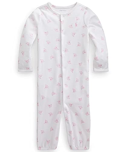 Kids Baby Girl's BSR Interlock Solid One-Piece Coveralls (White Nautical Print,  )