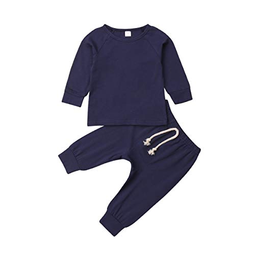 Baby Unisex Pajamas, Top with Pants Set 2 Piece Outfit,  Cotton Clothing Set for Infant Baby Boys Girls