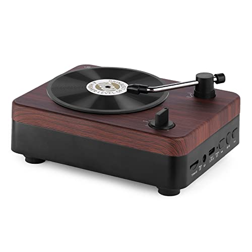 Bluetooth Speaker, Vinyl Record Player Old Fashioned Classic Style, Bluetooth 5.0, Rechargeable, Up to 50 Hours of Playtime, Support TF Card, Wired Audio, Bluetooth Speakerphone for Home Party Travel