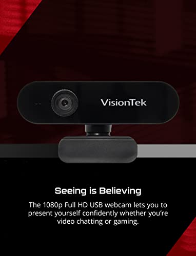 VTWC30 Premium Full HD (1080P 30FPS) Webcam, for Windows, Mac, Linux, & Chromebook, Computer Video Camera, Digital Dual Microphones, Manual Focus Lens, Privacy Cover, 83-Degree Viewing Angle