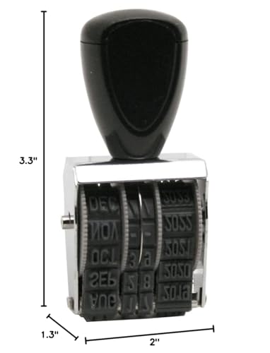 Traditional Rubber Date Stamp, 1.5 Size, Black
