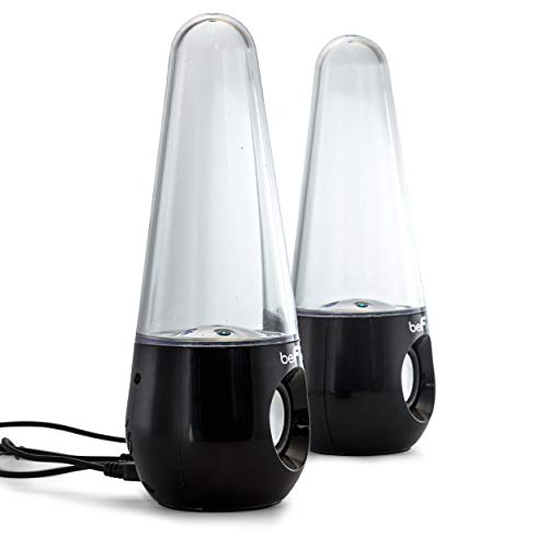 Bluetooth LED Water Multimedia Speakers in Black, (BFS-Shelf Speaker)