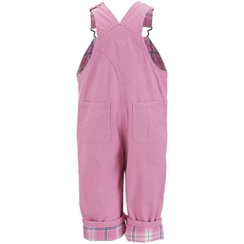 baby girls Little Girls' Washed Microsanded Canvas Bib Flannel Lined infant and toddler overalls, Rosebloom, 3T US
