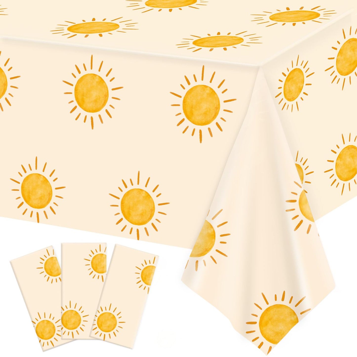 Boho Sun Birthday Party Tablecloths 3 Pack