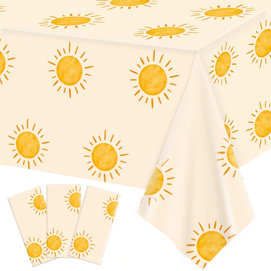 Boho Sun Birthday Party Tablecloths 3 Pack