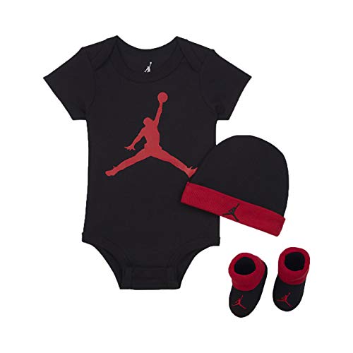 Jordan Jumpman 3 Piece Infant Set (Black(LJ0041-KR5)/Red, 0-6 Months)