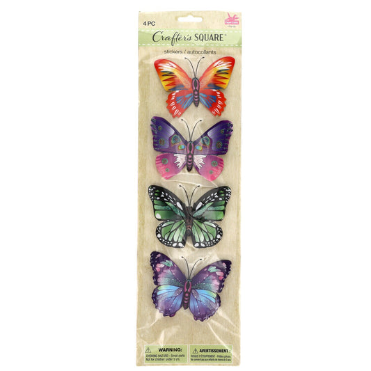 Crafter's Square Pop Up Butterfly Stickers, 4-ct. Packs (Pack of 3)