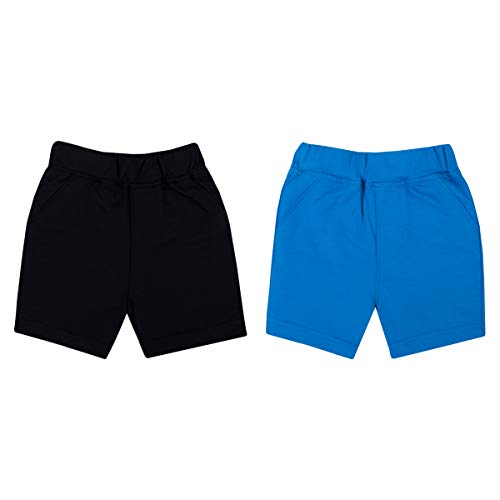 Toddler Girl, Boy, Unisex Shorts, Blue Black, 3 Months