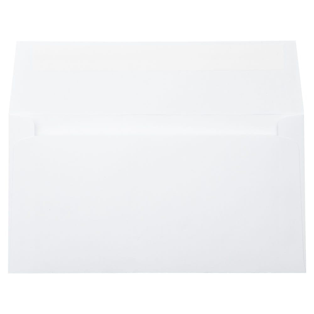 Bright White Photo Greeting Envelopes, 4 3/8" x 8 1/4", 50 Pack