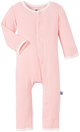 Kic Kee  uni  baby Applique Coverall Romper, Lotus I Love Mom, 0-3 Months US