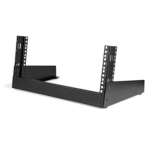 4U 19" Desktop Open Frame Rack 2 Post Free-Standing Network Rack Switch Depth for Patch Panel/Data/AV/IT/Communication/Studio/Computer Equipment 66lb Capacity w/Cage Nuts/Screws (RK4OD)