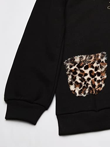 Baby Girls' 2 Pieces Leggings Set, Black/Animal Print/Dark wash Denim, 18M