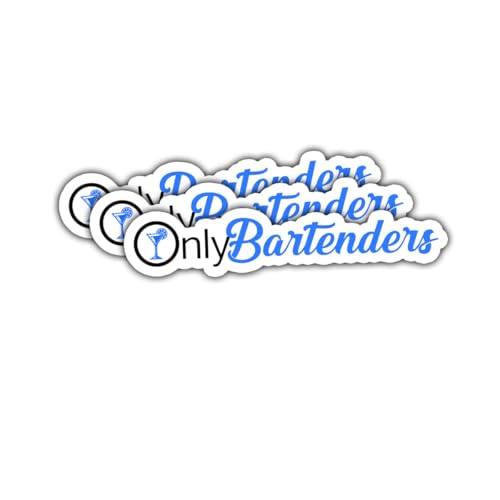 Set of three funny bartender stickers for bottles and gear