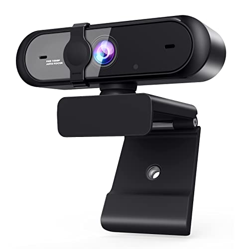 Webcam with Microphone, 0.1 Second Auto-Focus & Beauty Effect, HD USB Computer Web Camera, for OBS/Gaming/Zoom/Skype/FaceTime/Teams/Twitch