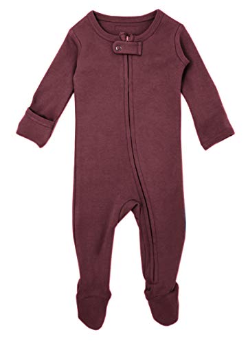Uni  Baby  Zippered Footed Overall (0-3 Months, Eggplant)