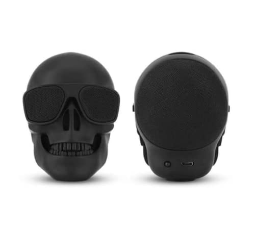 Mingyuan Bluetooth Speaker with Skull Head Shape Portable Wireless Speaker for Desktop PC/Laptop Notebook/Mobile Phone/MP3/MP4 Player(Cable Charger Gift)