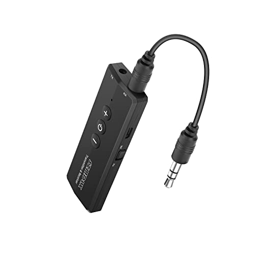 Bluetooth 5.0 Transmitter 3-in-1, Portable Wireless Bluetooth Adapter, Rechargeable Bluetooth Transmitter for TV,Bluetooth Audio Receiver for Car Stereo System