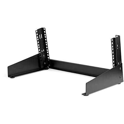 4U 19" Desktop Open Frame Rack 2 Post Free-Standing Network Rack Switch Depth for Patch Panel/Data/AV/IT/Communication/Studio/Computer Equipment 66lb Capacity w/Cage Nuts/Screws (RK4OD)