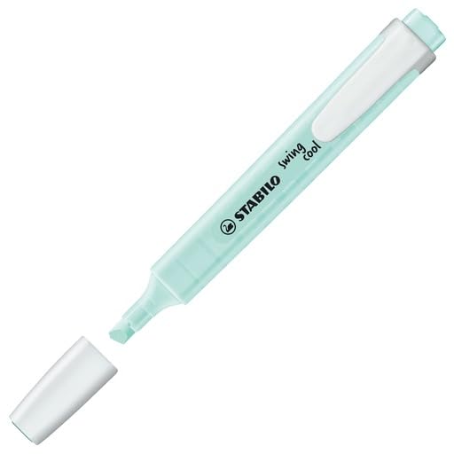 Set of 6 pastel highlighters with clip closure