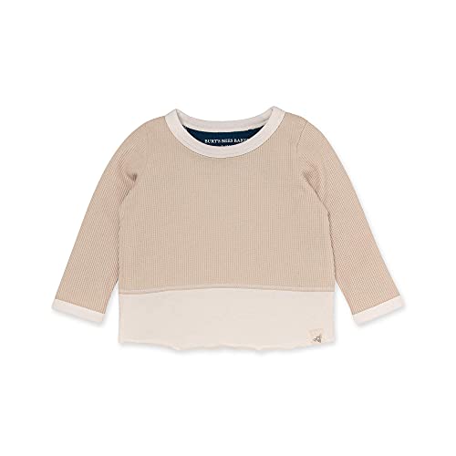 Burt s    Boys  T-Shirt, Long Sleeve V-Neck and Crewneck Tees, 100   Cotton, Fossil Thermal, 3 Months