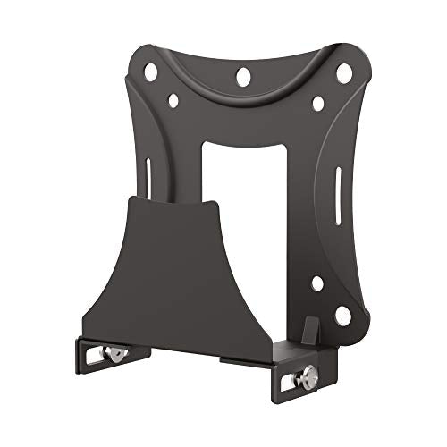 Universal and Adjustable Streaming Device Mount, Wall or TV Connection, Safety Strap Included, Very Easy Assembly, 5 Year Warranty, Compatible - Apple TV, Roku, TV, Cable Box, black