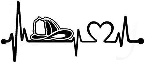 Heartbeat firefighter helmet vinyl decal