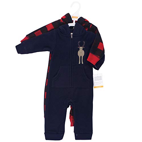 Uni   and Toddler Fleece Jumpsuits, Coveralls, and Playsuits Forest Moose, 0-3 Months