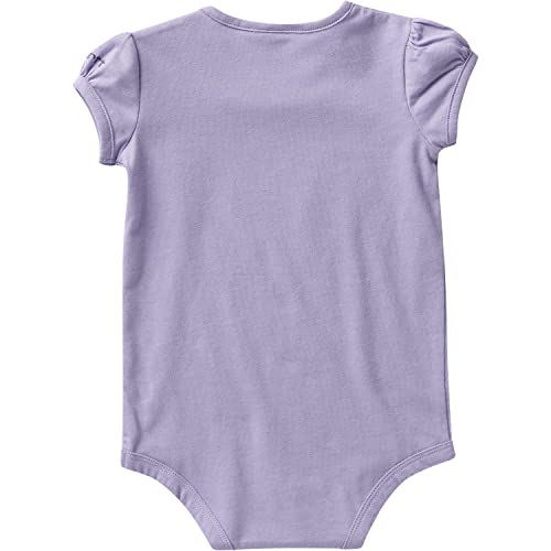 Baby Girls' Short-Sleeve Horse/Deer Bodysuit, Viola Heather, 12 Months