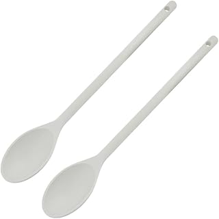 12-inch High Heat Nylon Cooking Spoons, Off White, Set of 2
